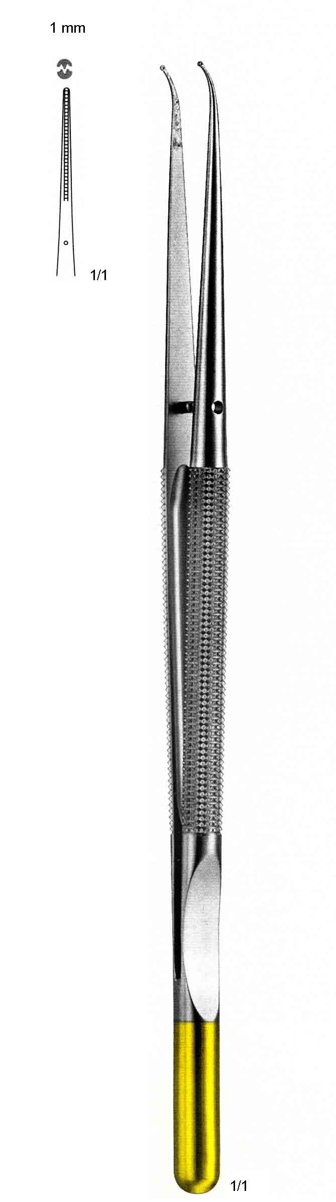 ALTIN SAPLI MİKRO PENSET 185 mm 1 mm